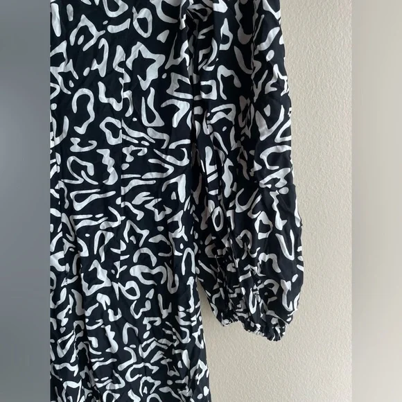 New ZARA Women Black White Maxi Dress Size XS - Picture 6 of 14
